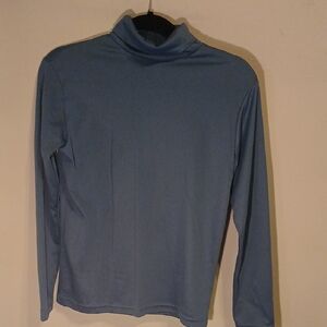 Vtg Vicki Wayne's Small Blue Turtleneck Long Sleeve Top